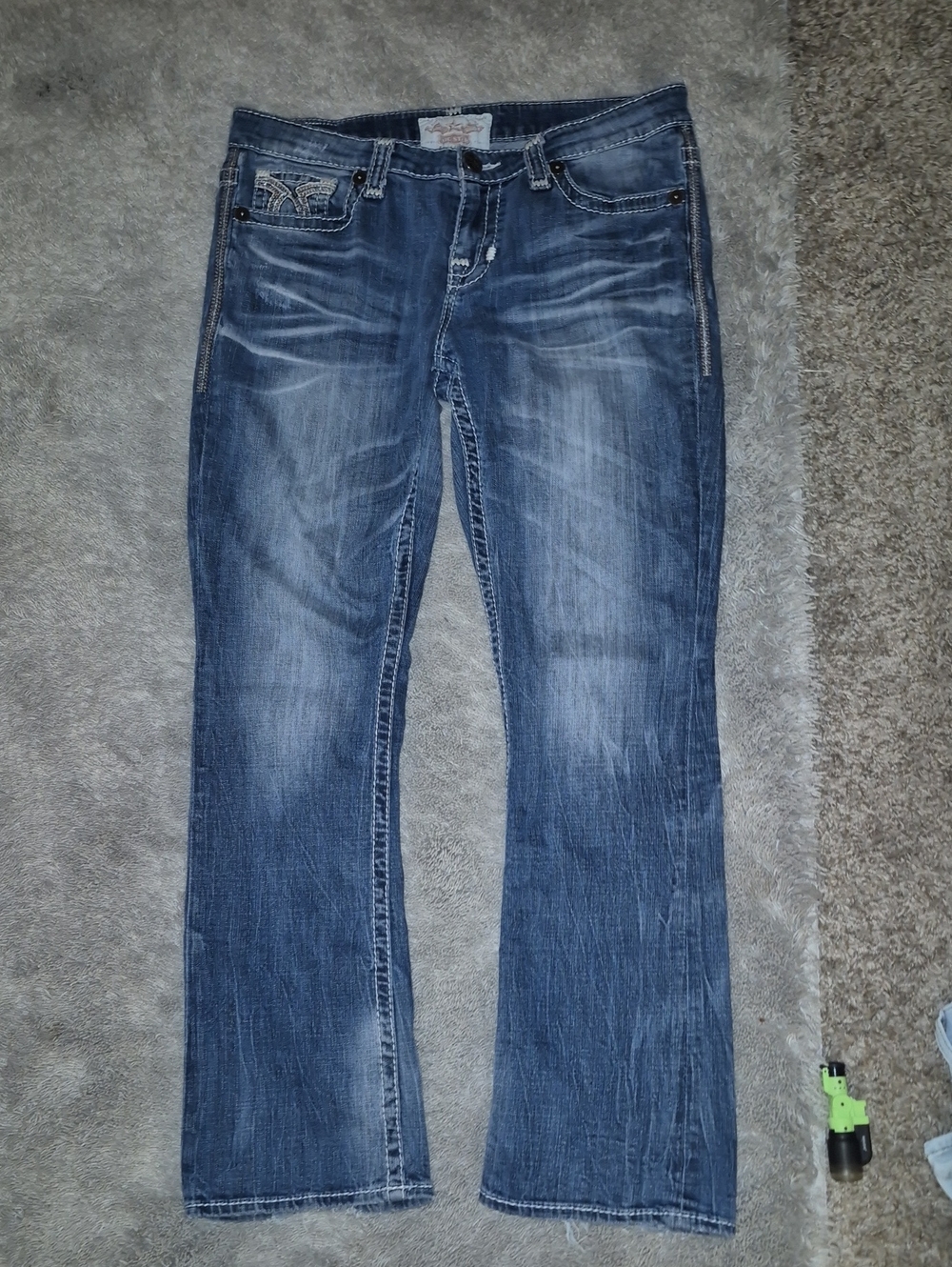 Big Star Maddie Women's Blue Bootcut Jeans with Faded Wash